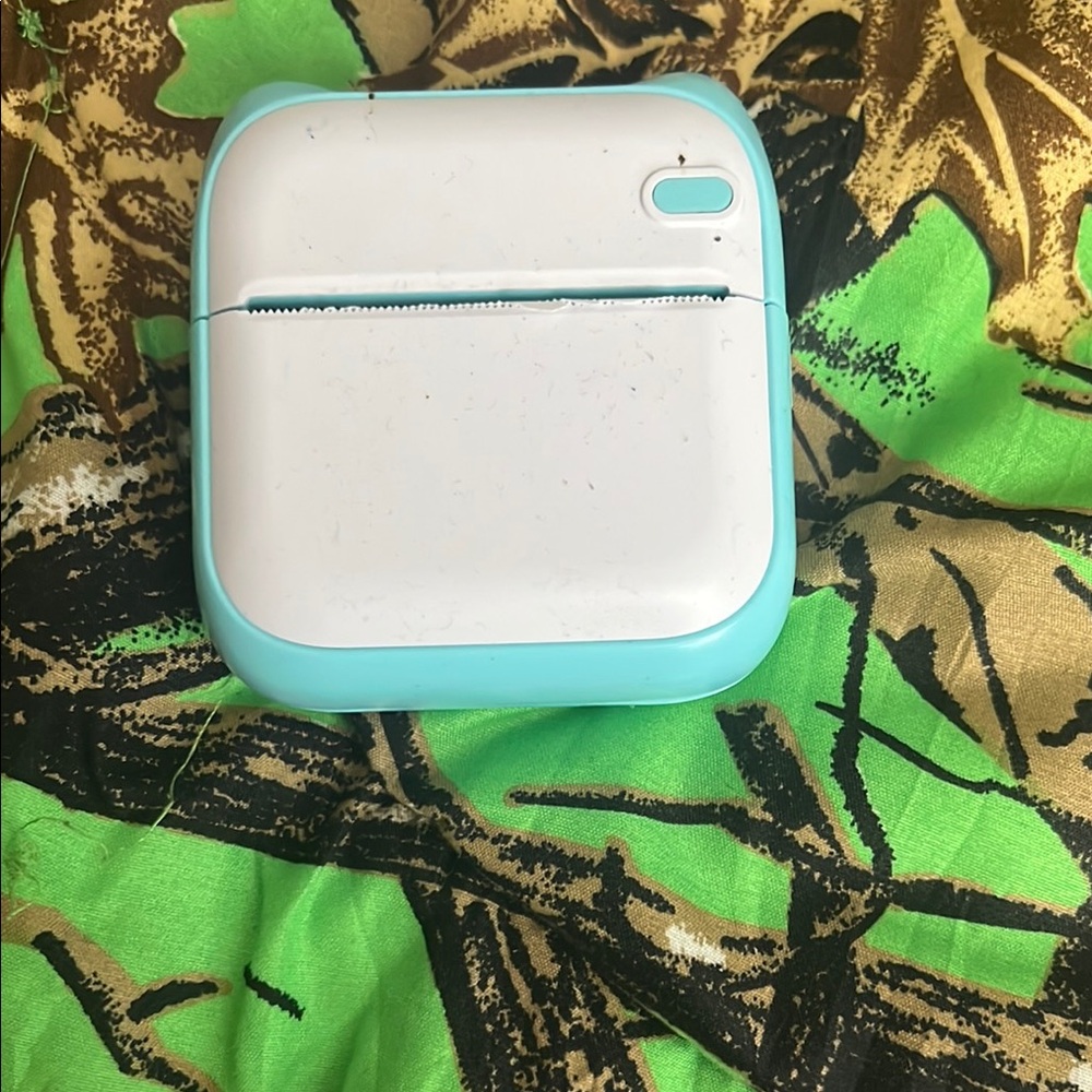White and Blue Portable Printer